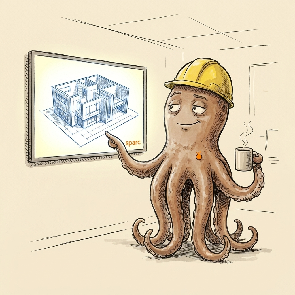 mascot presenting the future